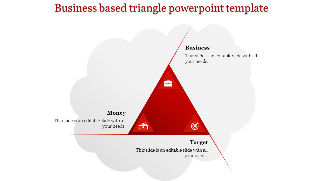 Triangle powerpoint template-Red